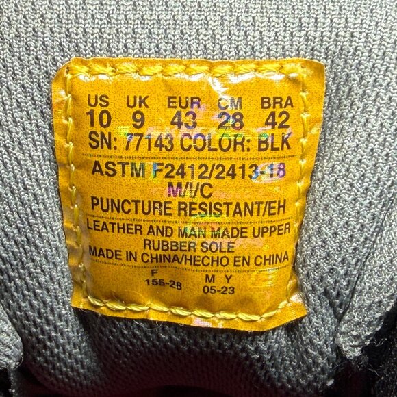 Skechers Burgin Tarlac Steel Toe Work Boots Men Size 10 Black Leather Industrial - Picture 15 of 15